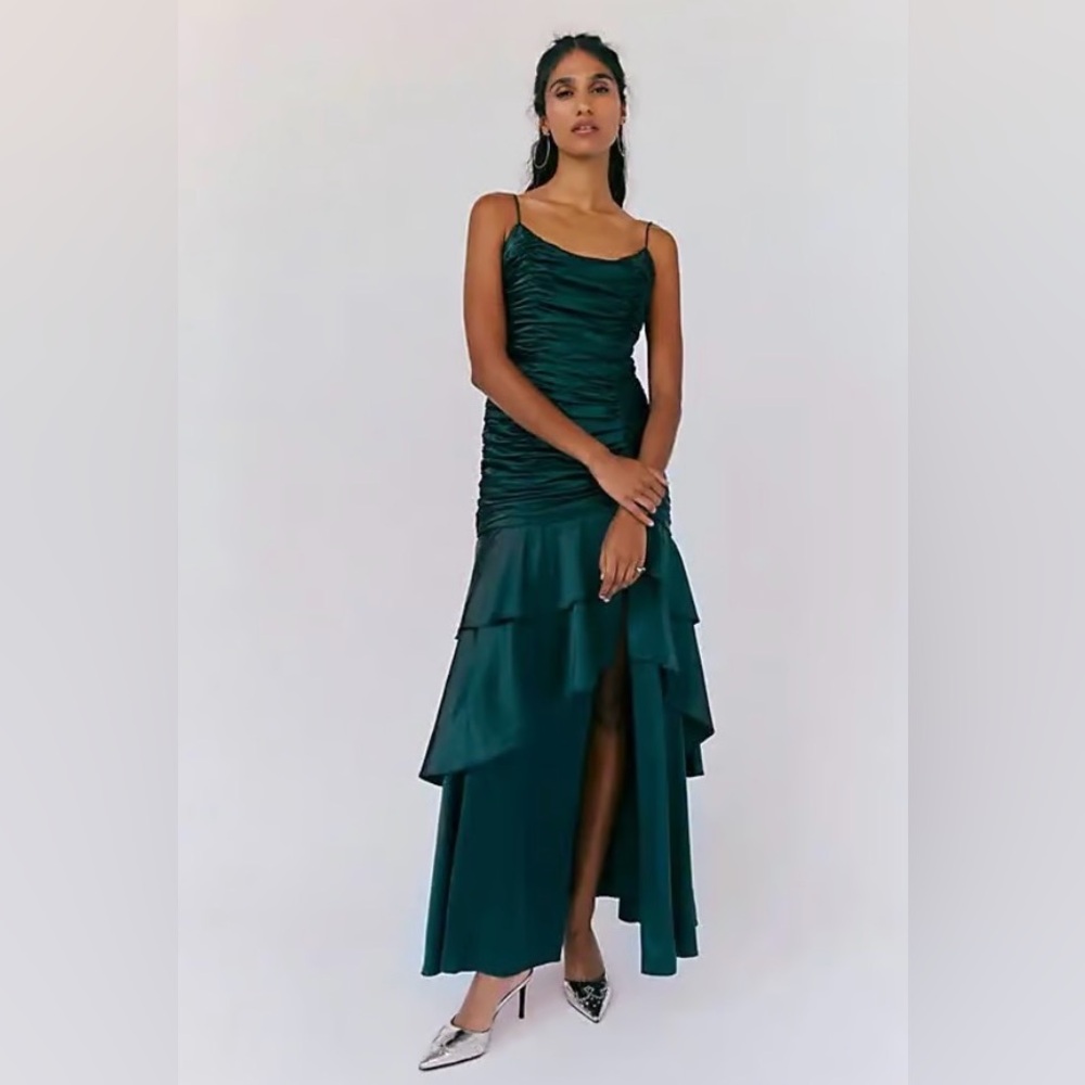 Hutch Tisha Ruched Tiered Maxi Dress